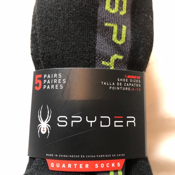 Spyder Quarter Socks 5 Pairs Size 6-12 - Picture 3 of 5